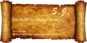 Serbán Jusztina névjegykártya
